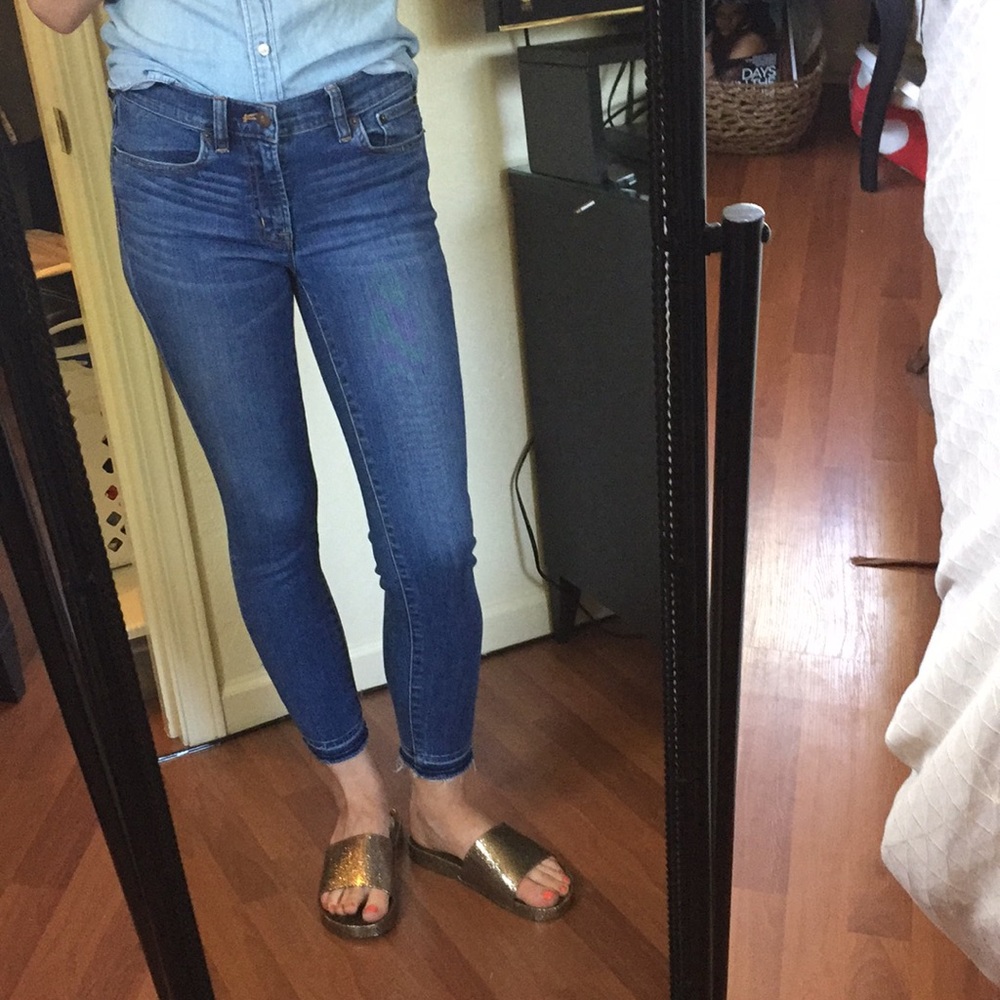 J Crew Factory Skinny Jeans with Undone Hems